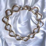 Wide Surf Link Interlocking Horseshoe Silver Tone Vintage Necklace