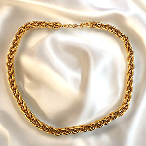 Monet Wheat Spiga Link Gold Plated Vintage Necklace