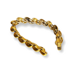 San Marco Polished Satin Gold Plated Chunky Link Chain Vintage 80s Bracelet