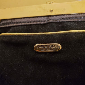 Carlo Fiori Brocade Clutch With Gold Chain