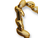 San Marco Polished Satin Gold Plated Chunky Link Chain Vintage 80s Bracelet