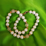 Napier Genuine Pink Rose Quartz Pearl Gold Plated Vintage Necklace