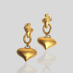 Heart Dangle Drop Gold Plated Vintage Earrings By Profile