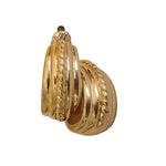 Stunning TRIFARI Rope Gold Plated Hoop Vintage Earrings, Runway, Couture