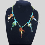 Vintage Studio Art Glass Dancing Ladies Vintage Necklace