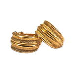 Designer Hoop Gold Plated Runway Clip On Vintage Earrings